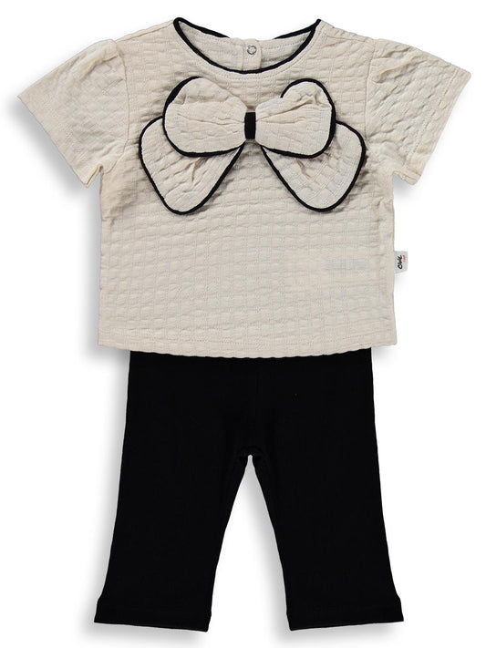 Civil Baby Büyük Fiyonklu 6-18 Ay Takım - Bej