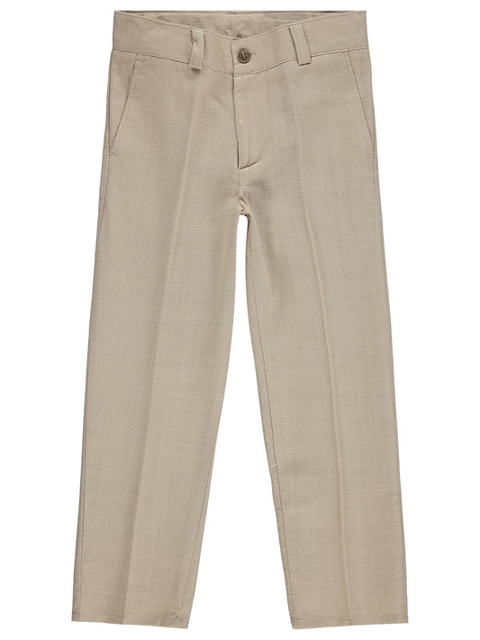 Pierre Cardin Keten Görünümlü 10-12 Yaş Pantolon - Kahverengi