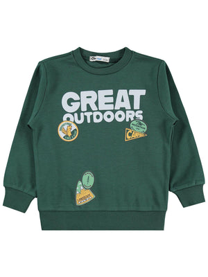 Civil Boys Erkek Çocuk Great Baskılı 2-5 Yaş Sweatshirt  - Yeşil