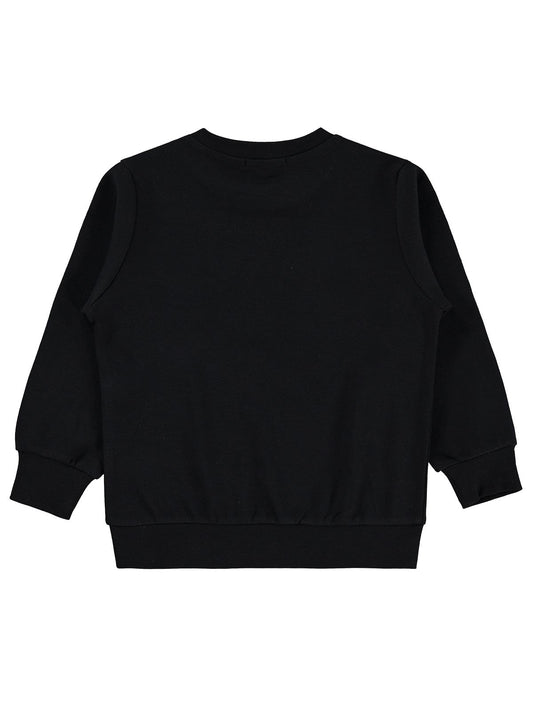 Civil Erkek Çocuk Zeka Küpü iguana Baskılı Sweatshirt Km | İnterlok | Okul Kreş ve Günlük Kullanım - Siyah