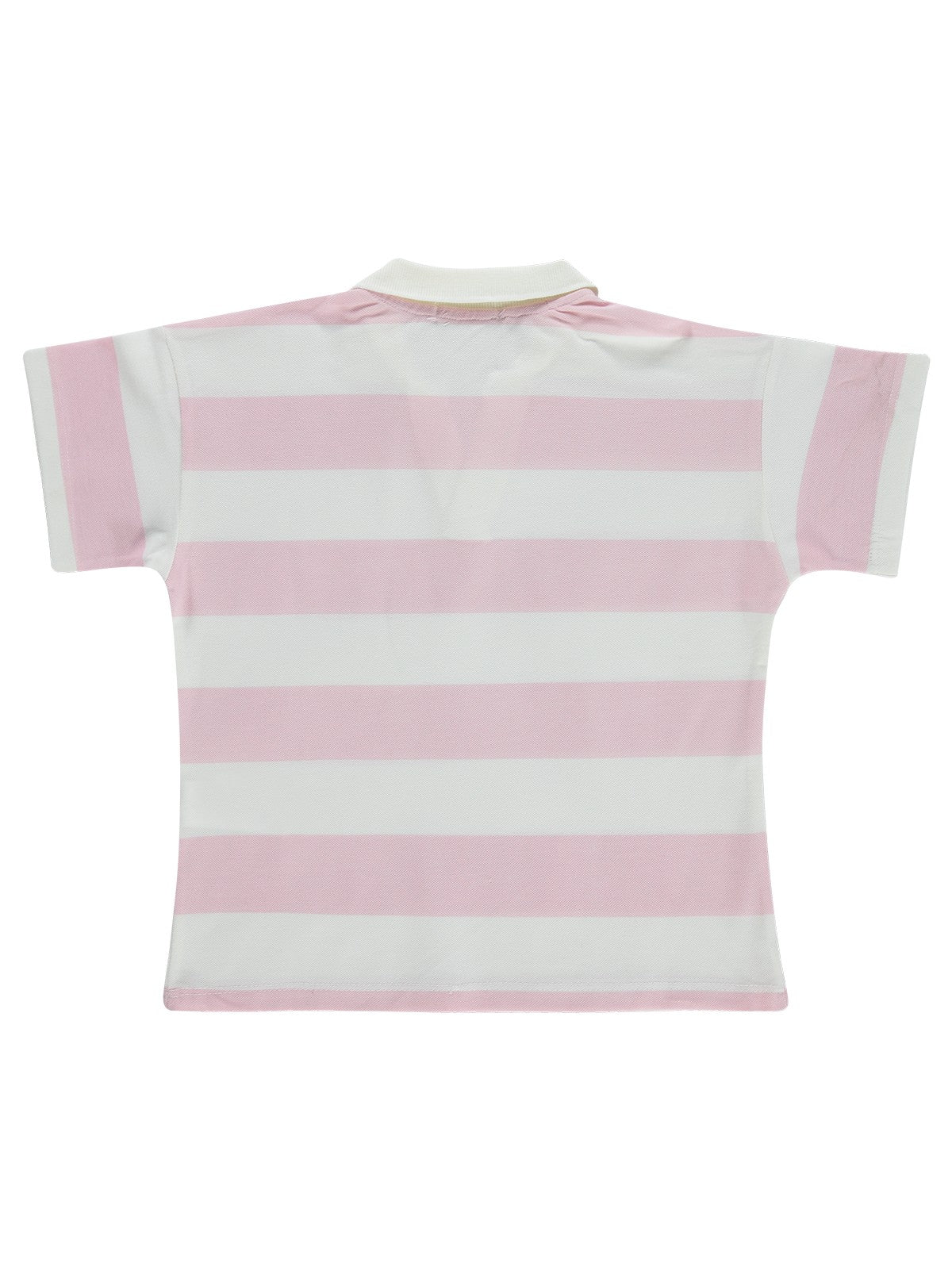 Civil Girls Çizgili Polo Yaka 10-13 Yaş Tişört - Pudra