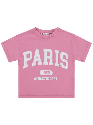 Civil Girls Paris Baskılı 2-5 Yaş Tişört - Pembe