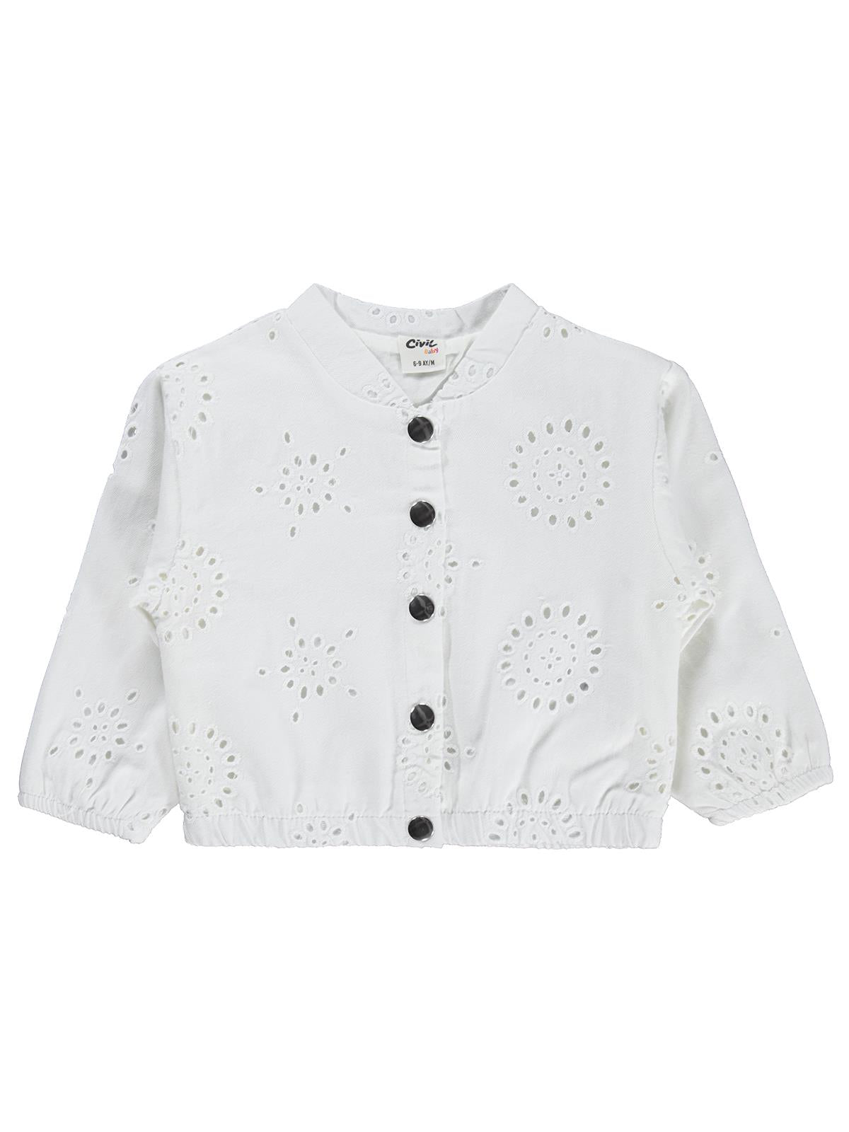Civil Baby Fistolu Kanvas Oversize 6-18 Ay Ceket - Beyaz