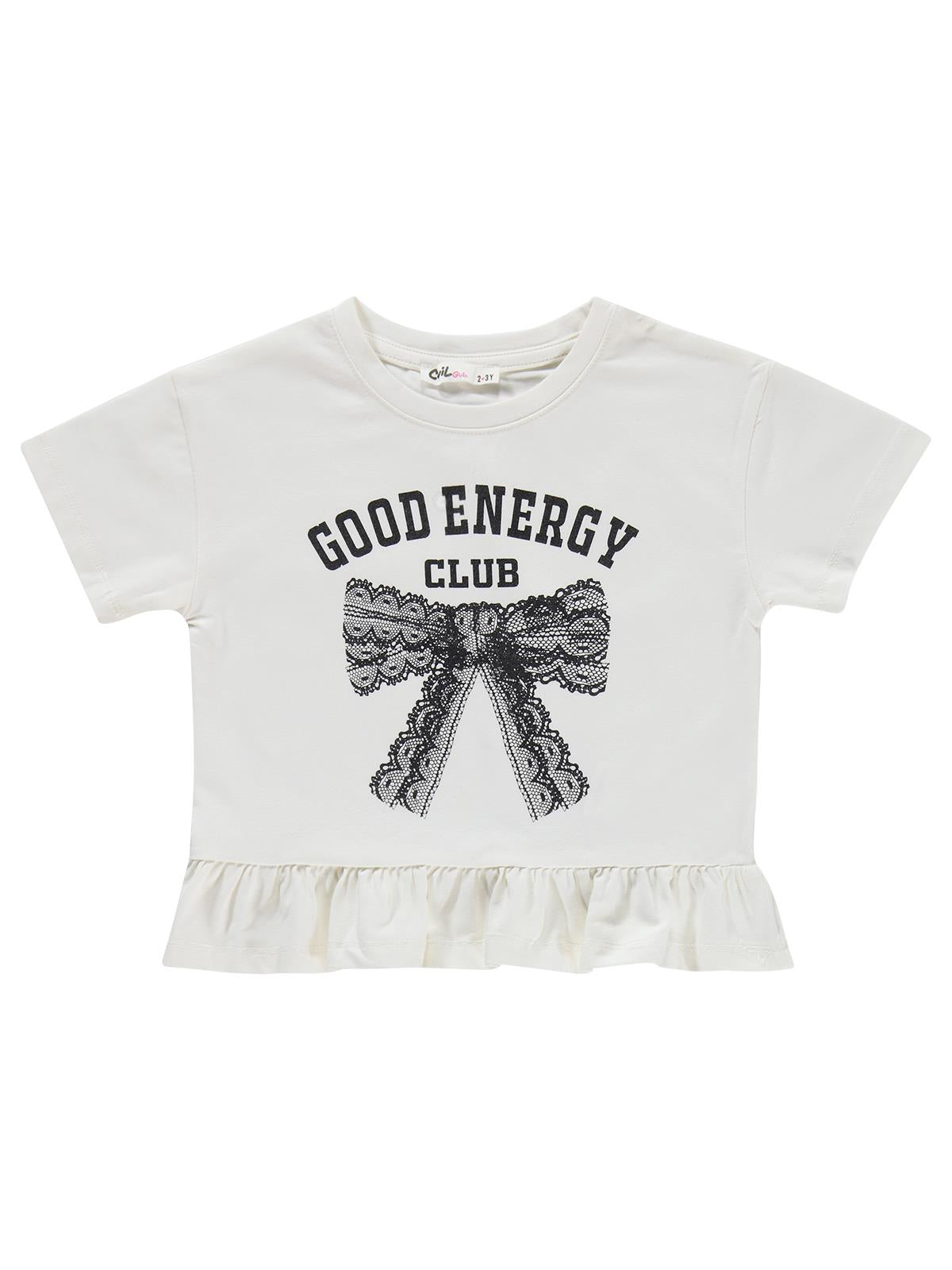 Civil Girls Good Energy Clup Baskılı 2-5 Yaş Takım - Ekru