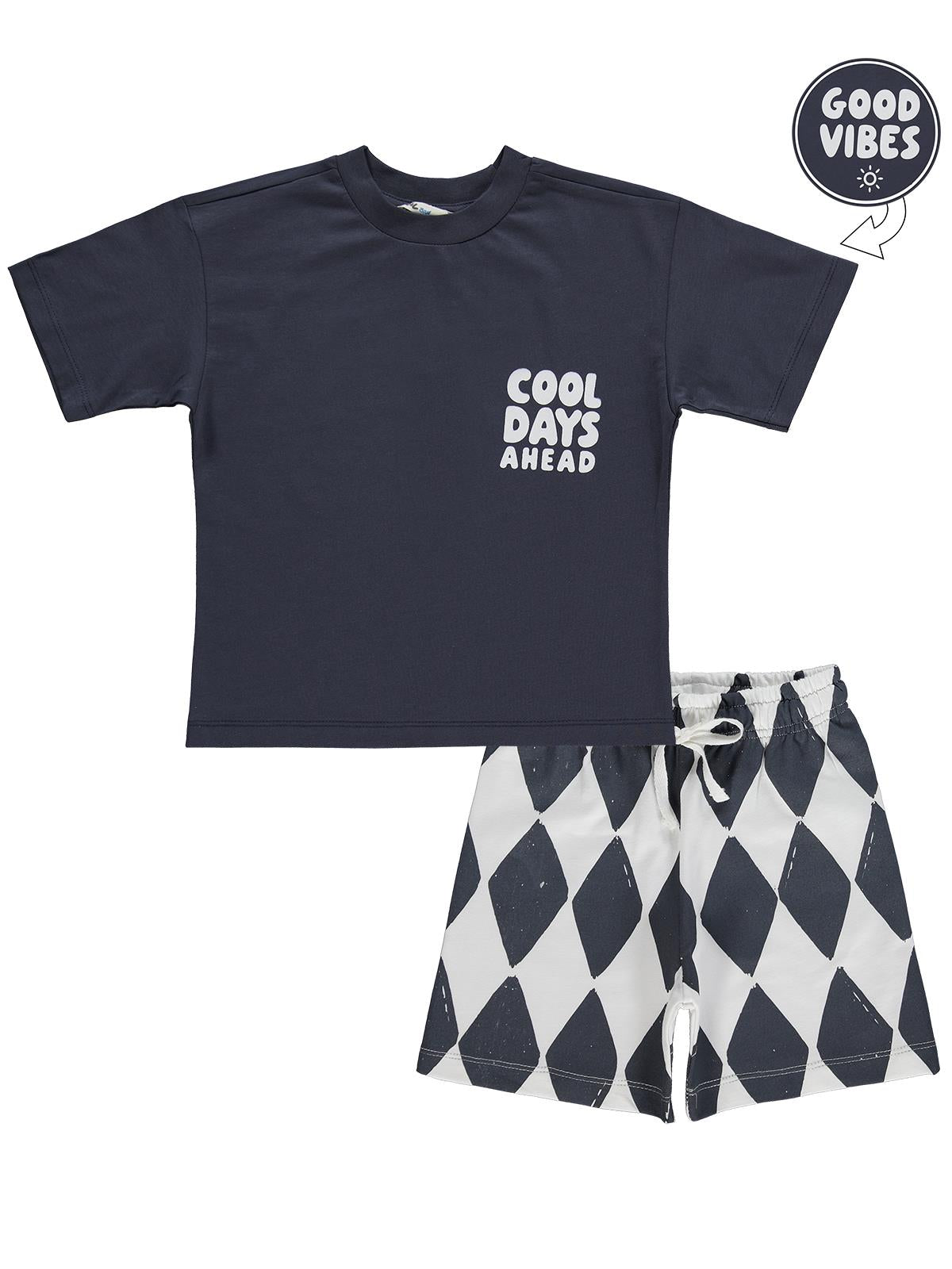 Civil Boys Cool Vibes Baskılı 2'Li 3-9 Yaş Takım - Haki