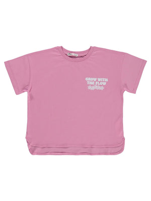 Civil Girls Grow with The Flow Baskılı 10-13 Yaş Tişört - Pembe