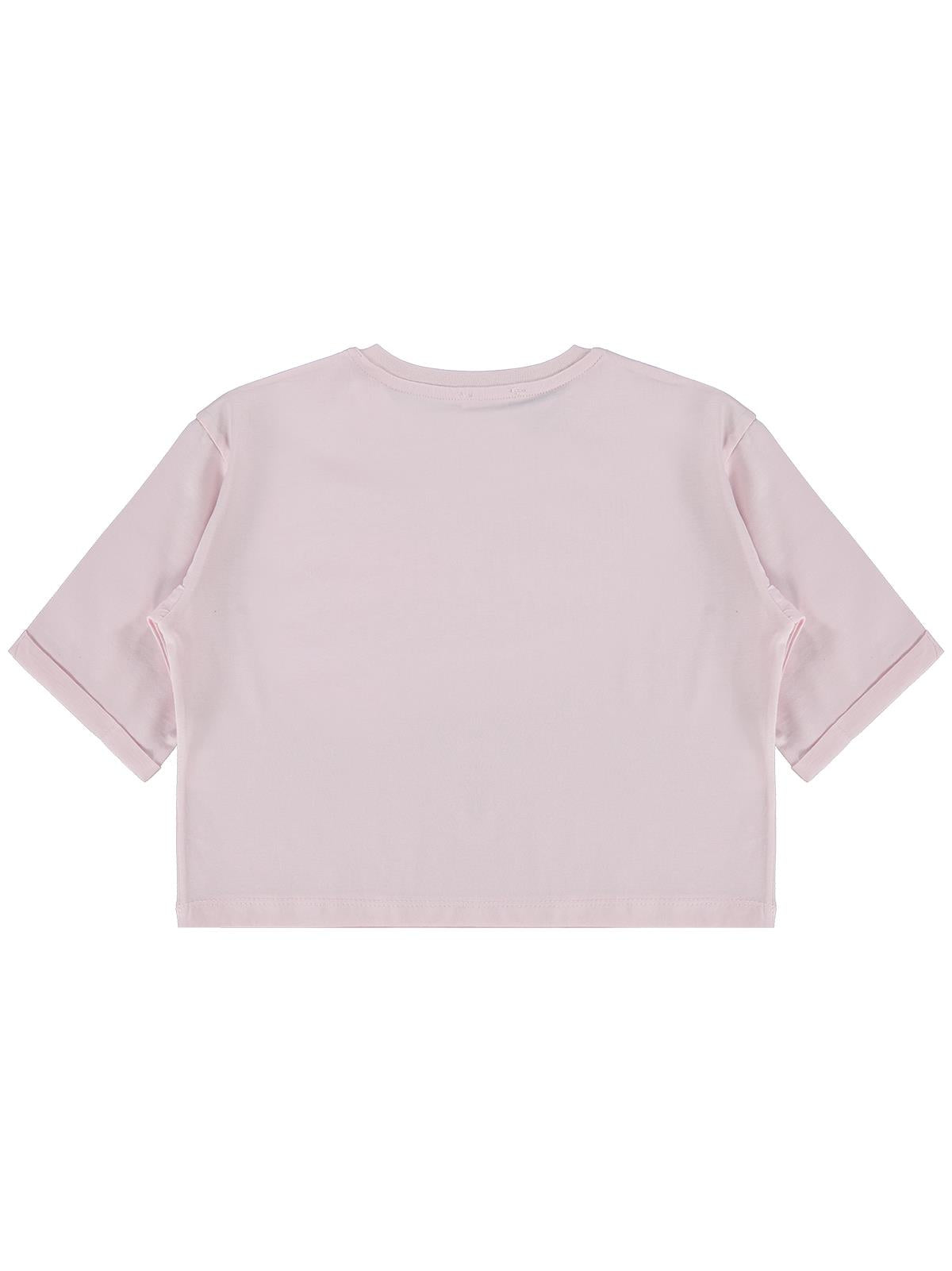 Civil Girls New York Baskılı 10-13 Yaş Tişört - Pudra