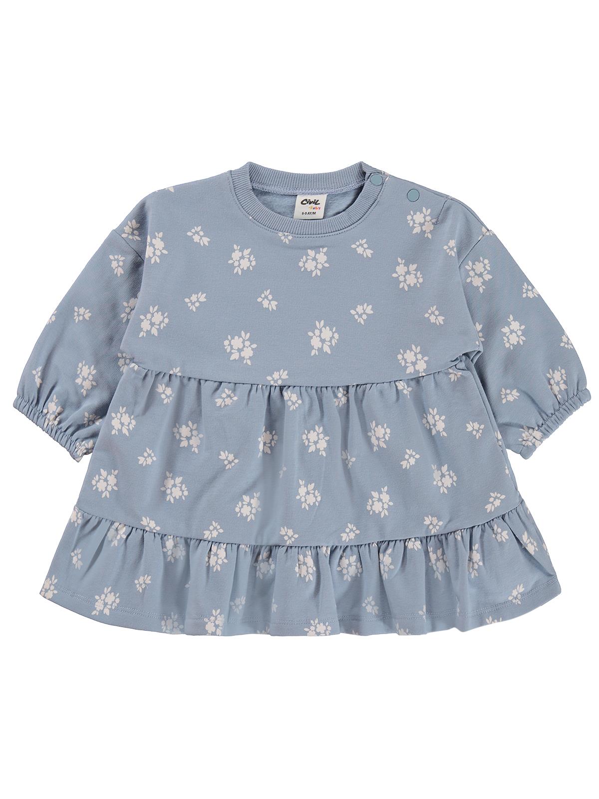 Civil Baby Çiçek Empirme Basic 6-18 Ay Elbise - Haki