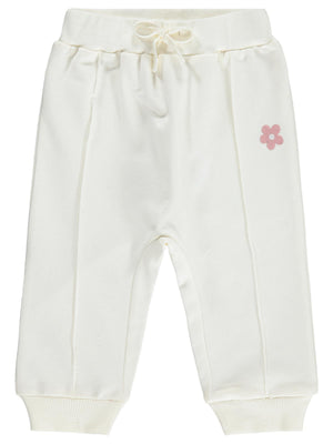 Civil Baby Çiçek Nakışlı Basic 6-18 Ay Eşofman Altı - Ekru