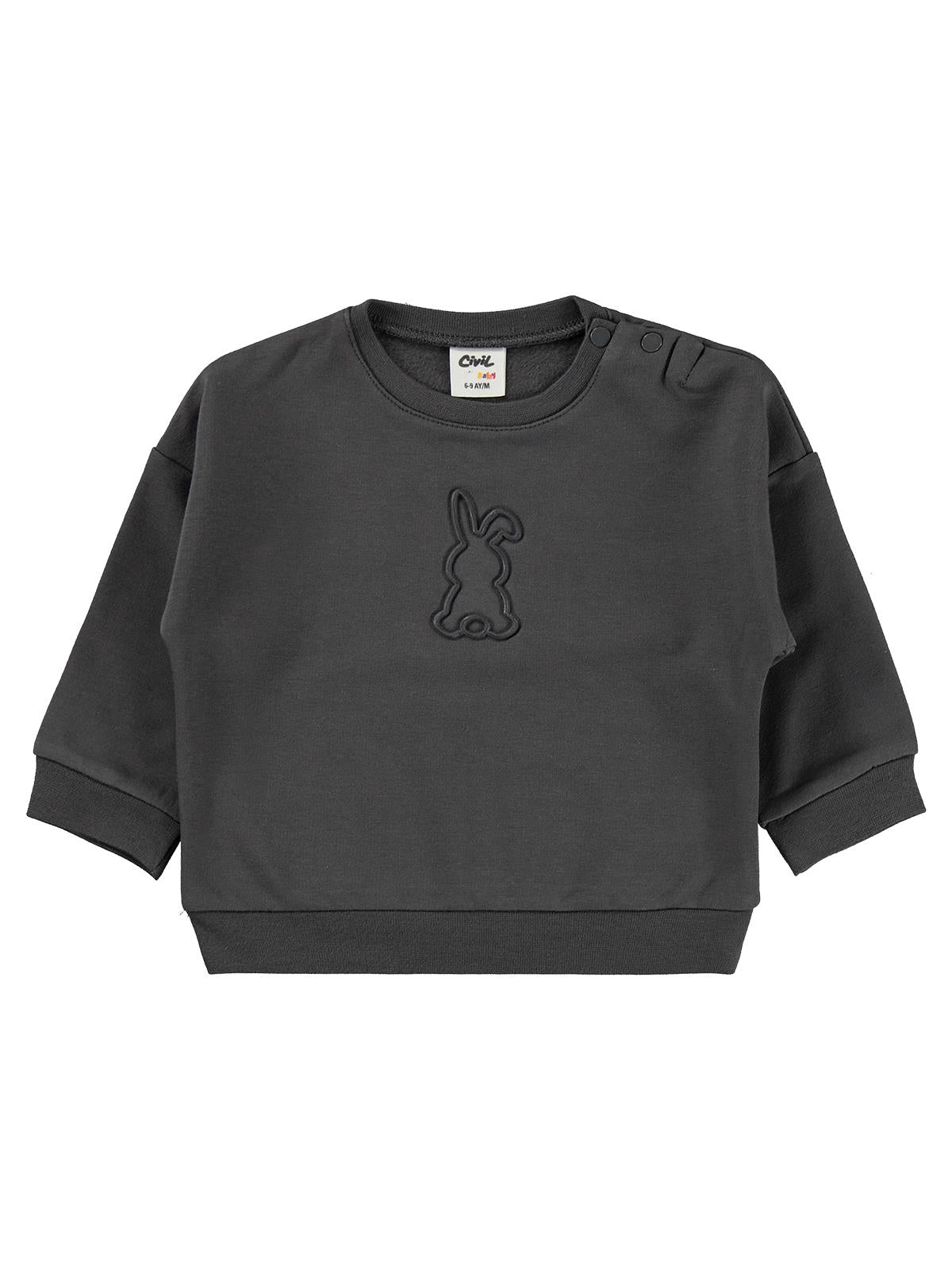 Civil Baby Tavşan Baskılı Basic 6-18 Ay Takım - Gri