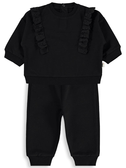 Civil Baby Fırfırlı Basic 6-18 Ay Takım - Siyah