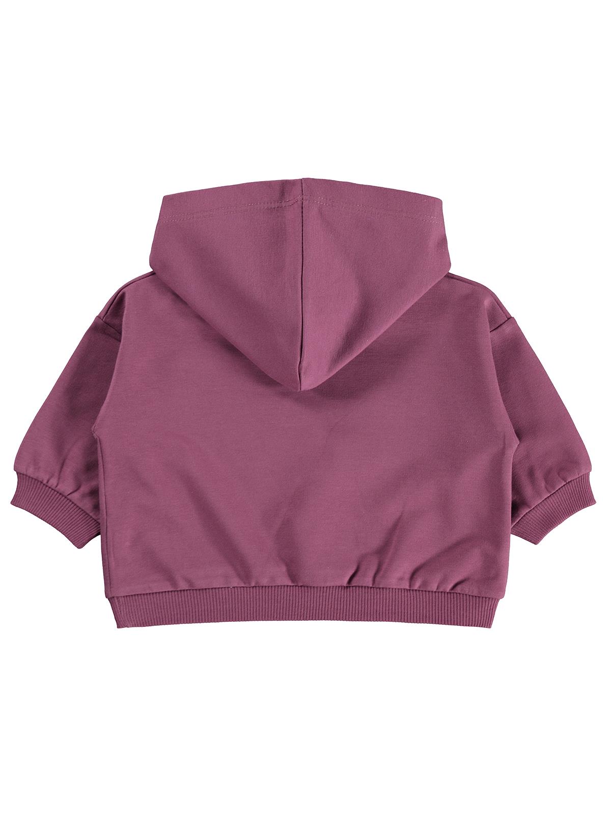 Civil Baby Çiçek Nakışlı Kapşonlu Basic 6-18 Ay Sweatshirt - Lila