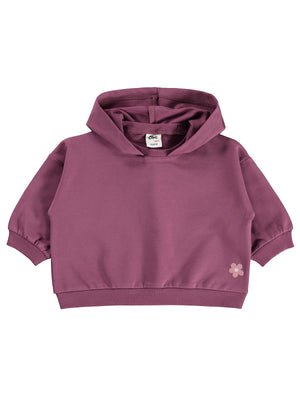 Civil Baby Çiçek Nakışlı Kapşonlu Basic 6-18 Ay Sweatshirt - Lila