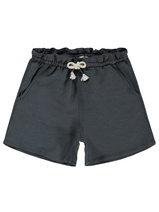 Civil Girls Beli Lastikli Cepli 10-13 Yaş Şort - Gri
