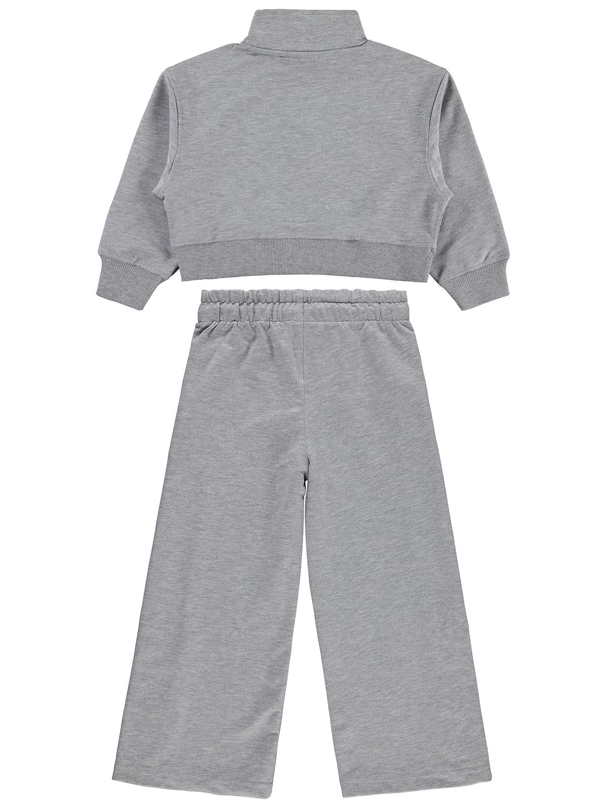Mışıl Kids Yarım Fermuarlı 10-13 Yaş Eşofman Takımı - Gri