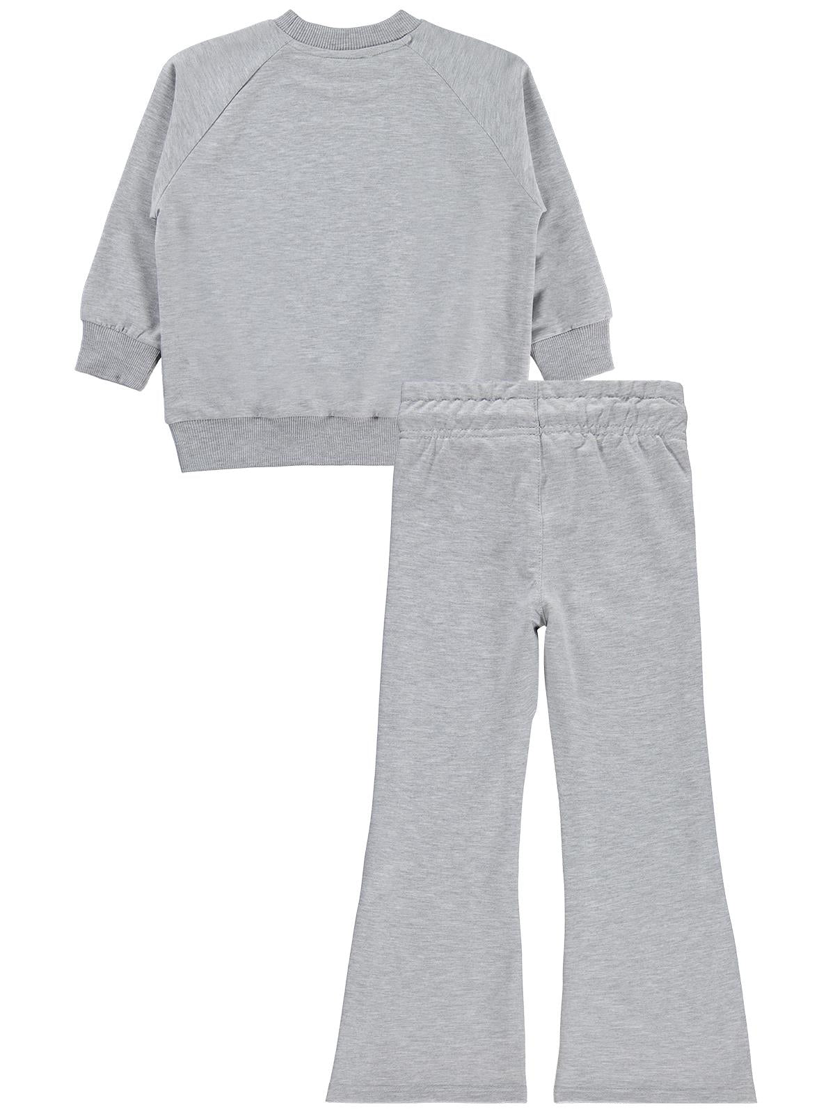 Mışıl Kids Paça Yırtmaçlı 6-9 Yaş Eşofman Takımı - Gri