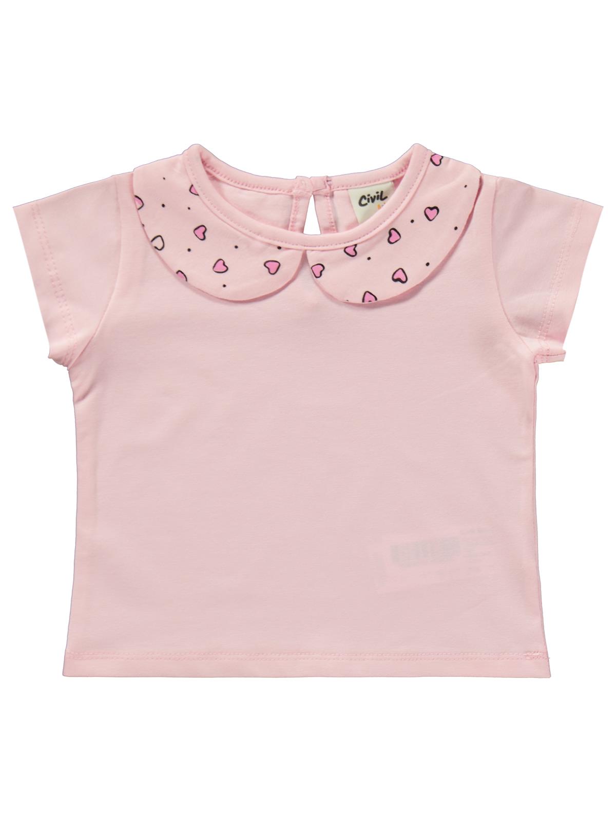 Civil Baby Kalp Empirme Bebe Yaka 6-18 Ay Takım - Pembe