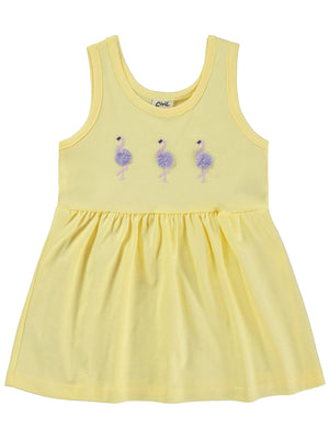 Civil Baby Flamingo Nakış 6-18 Ay Elbise - Sarı