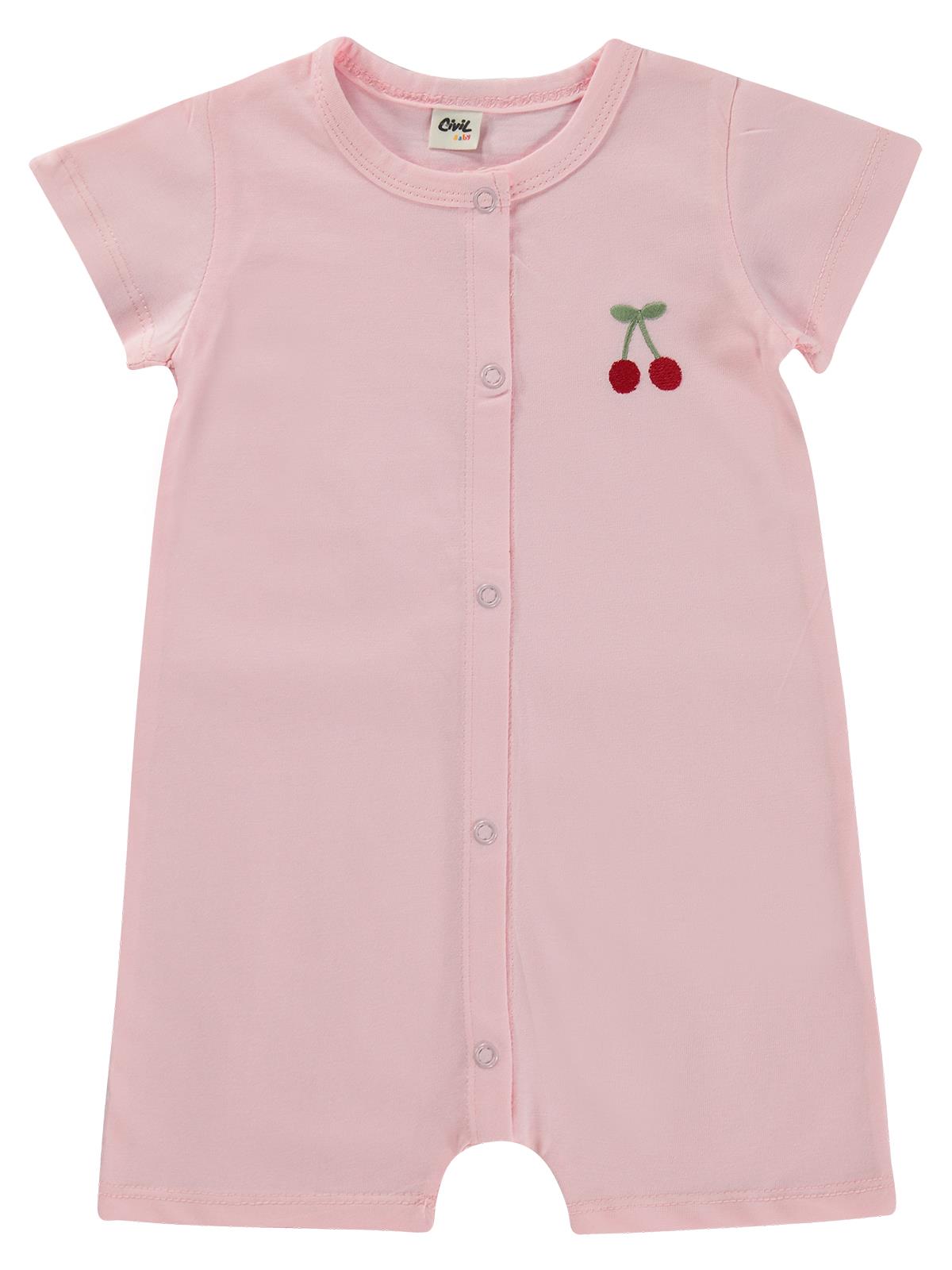 Civil Baby Kiraz Baskılı 6-18 Ay Tulum - Pembe