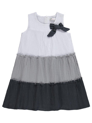 Civil Girls Fiyonklu 6-9 Yaş Elbise - Gri
