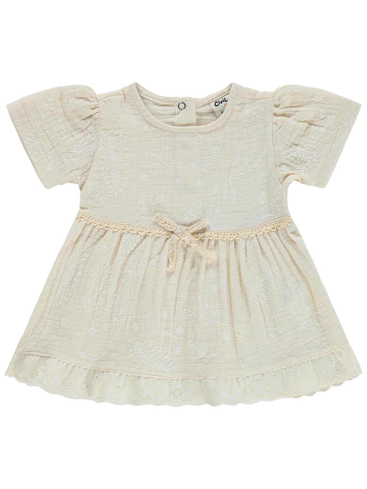 Civil Baby Fiyonklu 6-18 Ay Elbise - Bej