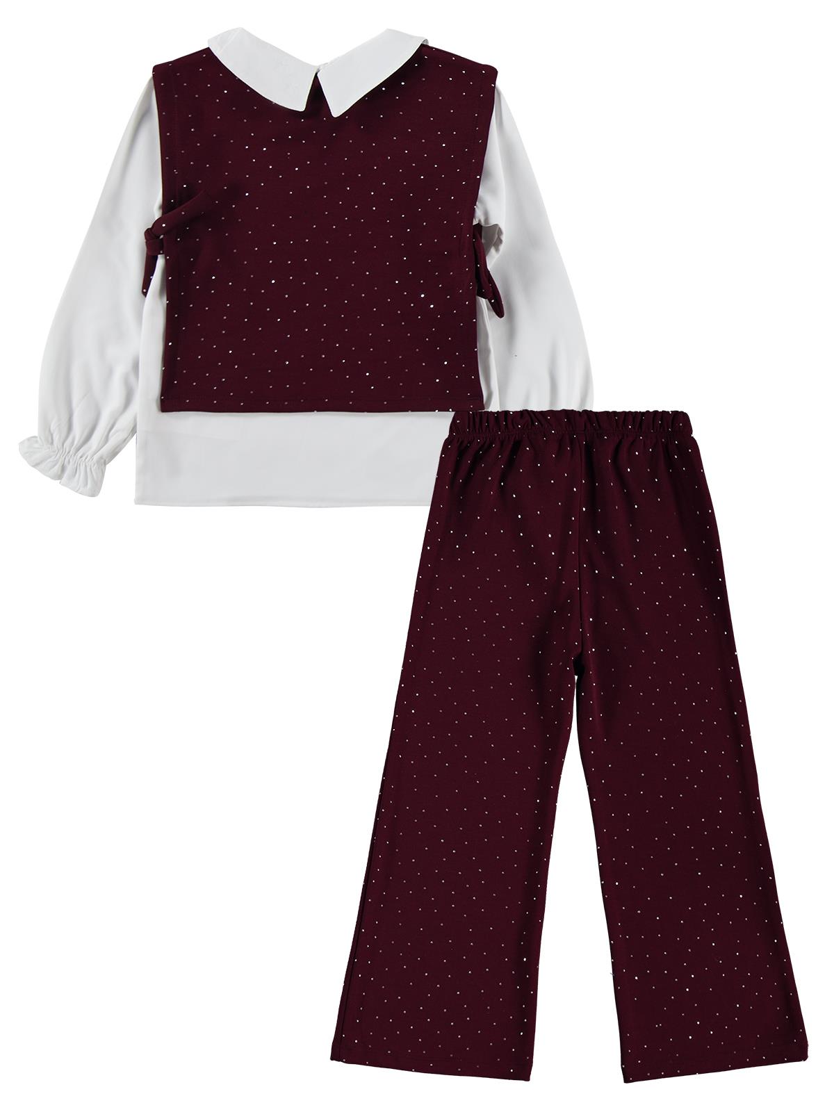 Civil Girls Yakalı 10-13 Yaş Takım - Bordo