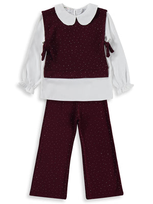 Civil Girls Yakalı 10-13 Yaş Takım - Bordo