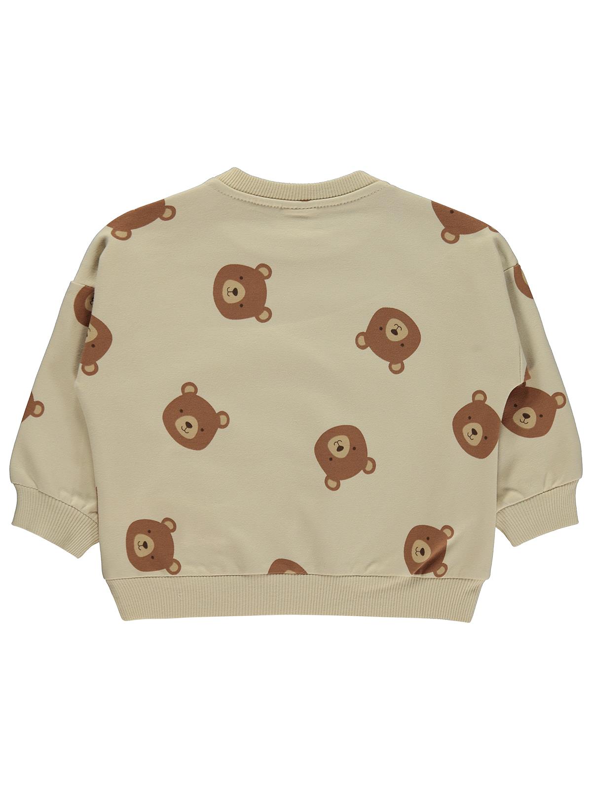 Civil Baby Ayıcık Baskılı 6-18 Ay Sweatshirt - Bej