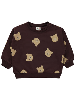 Civil Baby Ayıcık Baskılı 6-18 Ay Sweatshirt - Kahverengi