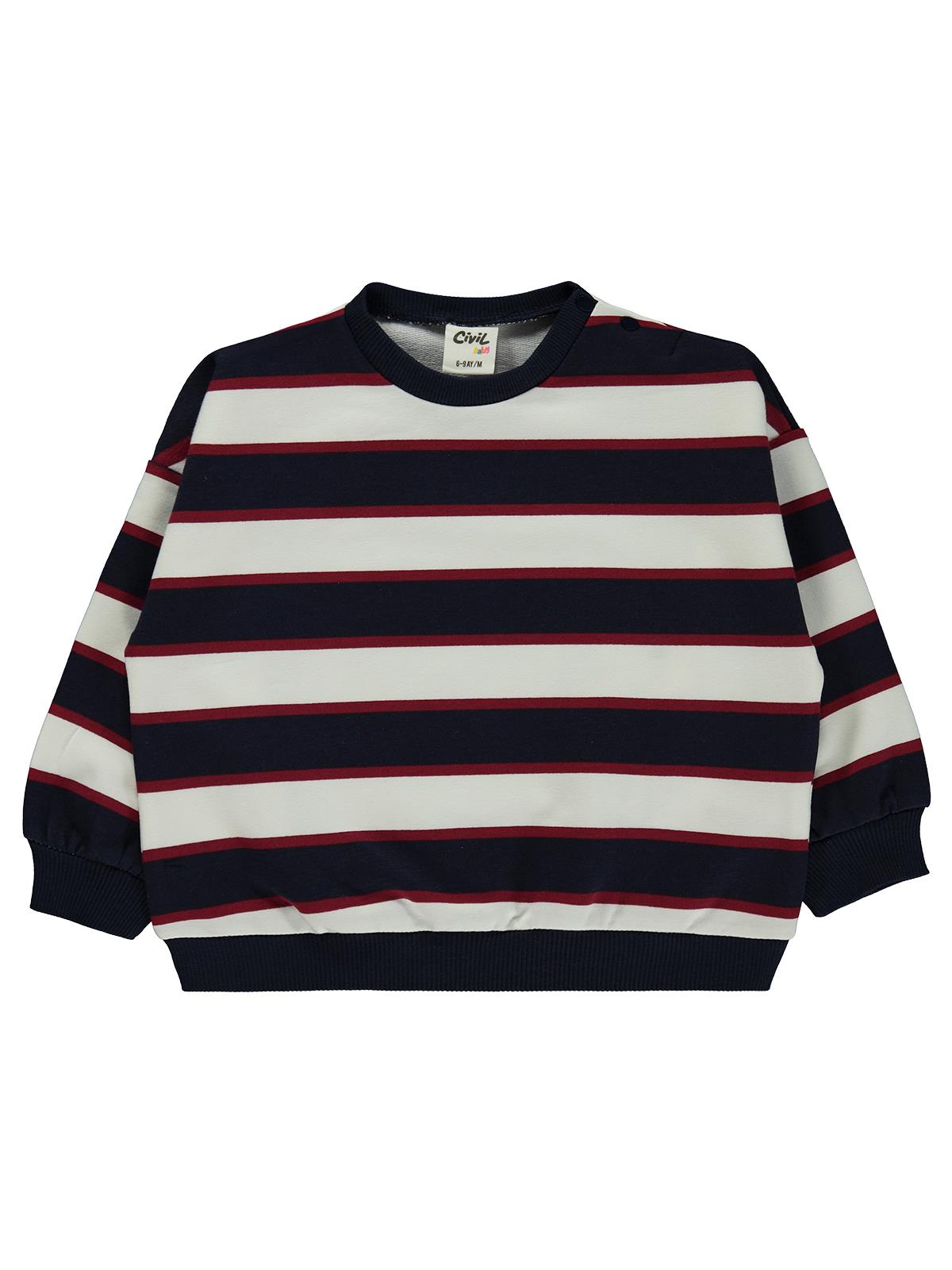 Civil Baby Çizgili 6-18 Ay Sweatshirt - Lacivert