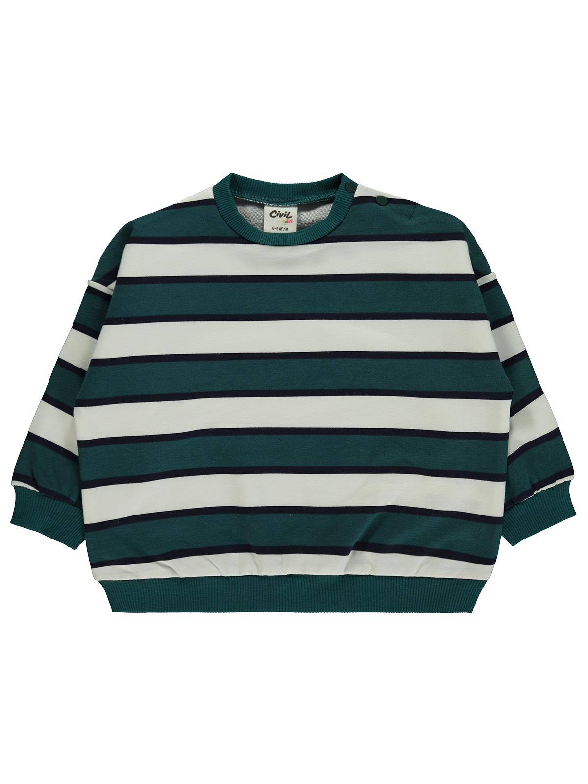 Civil Baby Çizgili 6-18 Ay Sweatshirt - Yeşil