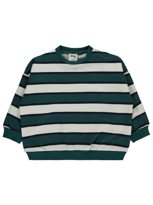 Civil Baby Çizgili 6-18 Ay Sweatshirt - Yeşil