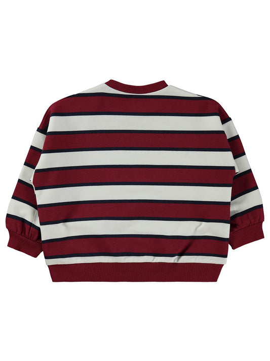 Civil Baby Çizgili 6-18 Ay Sweatshirt - Bordo