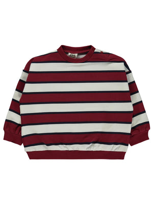 Civil Baby Çizgili 6-18 Ay Sweatshirt - Bordo