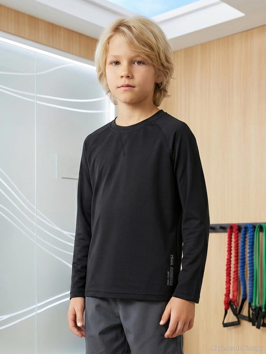 Civil Erkek Çocuk Reflektör Baskılı Sweatshirt | Likralı Süprem | Okul Kreş ve Günlük Kullanım - Siyah