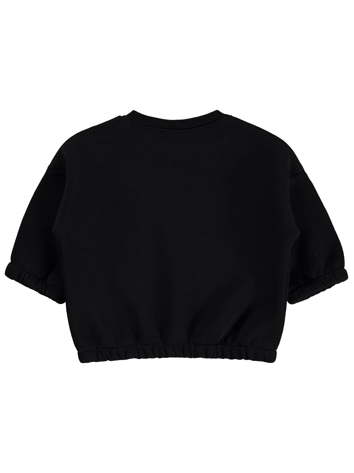 Civil Baby Çiçek Nakışlı Basic 6-18 Ay Sweatshirt - Siyah