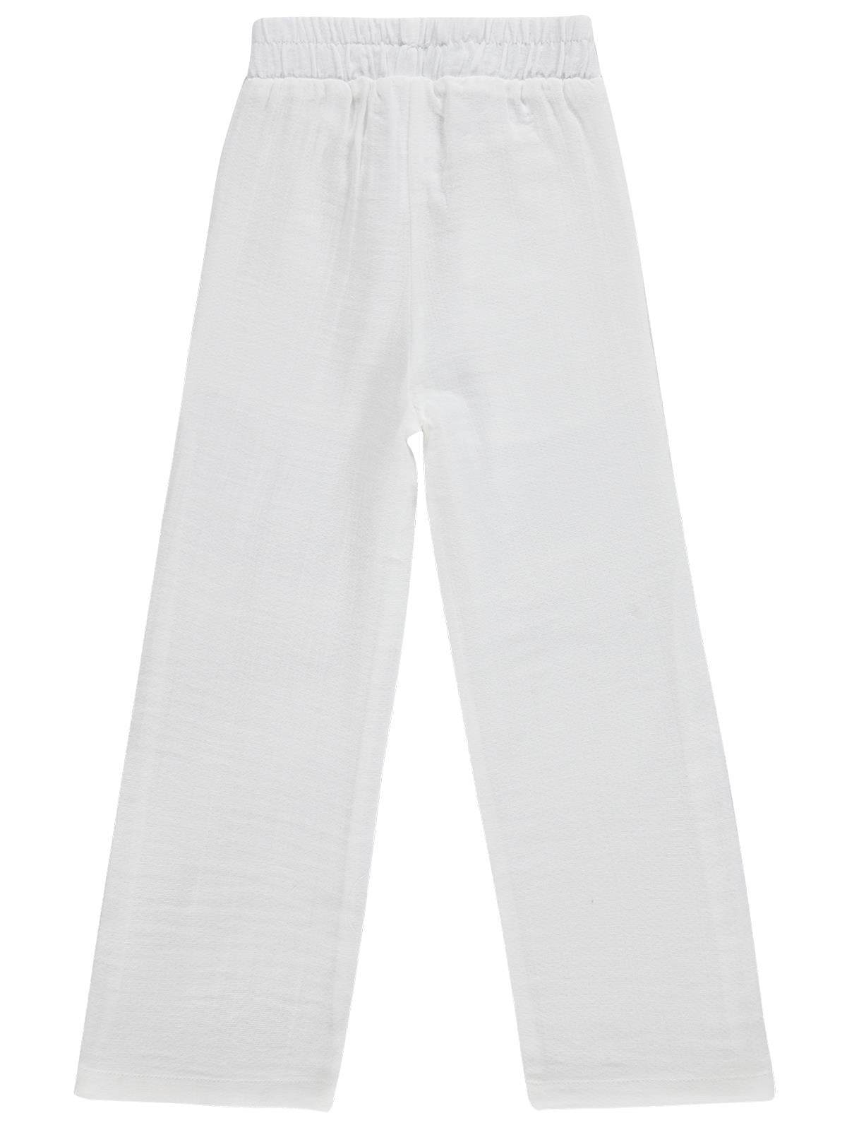 Civil Girls Müslin 6-9 Yaş Pantolon - Beyaz