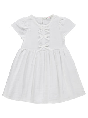 Civil Girls Fiyonklu 10-13 Yaş Elbise - Beyaz
