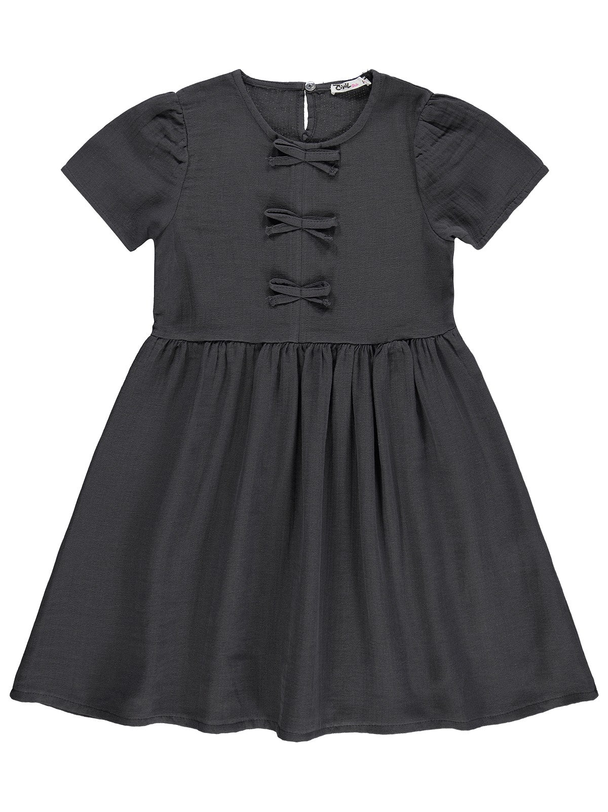 Civil Girls Fiyonklu 10-13 Yaş Elbise - Gri