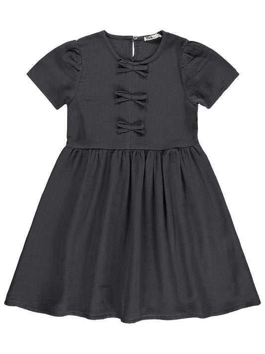 Civil Girls Fiyonklu 10-13 Yaş Elbise - Gri
