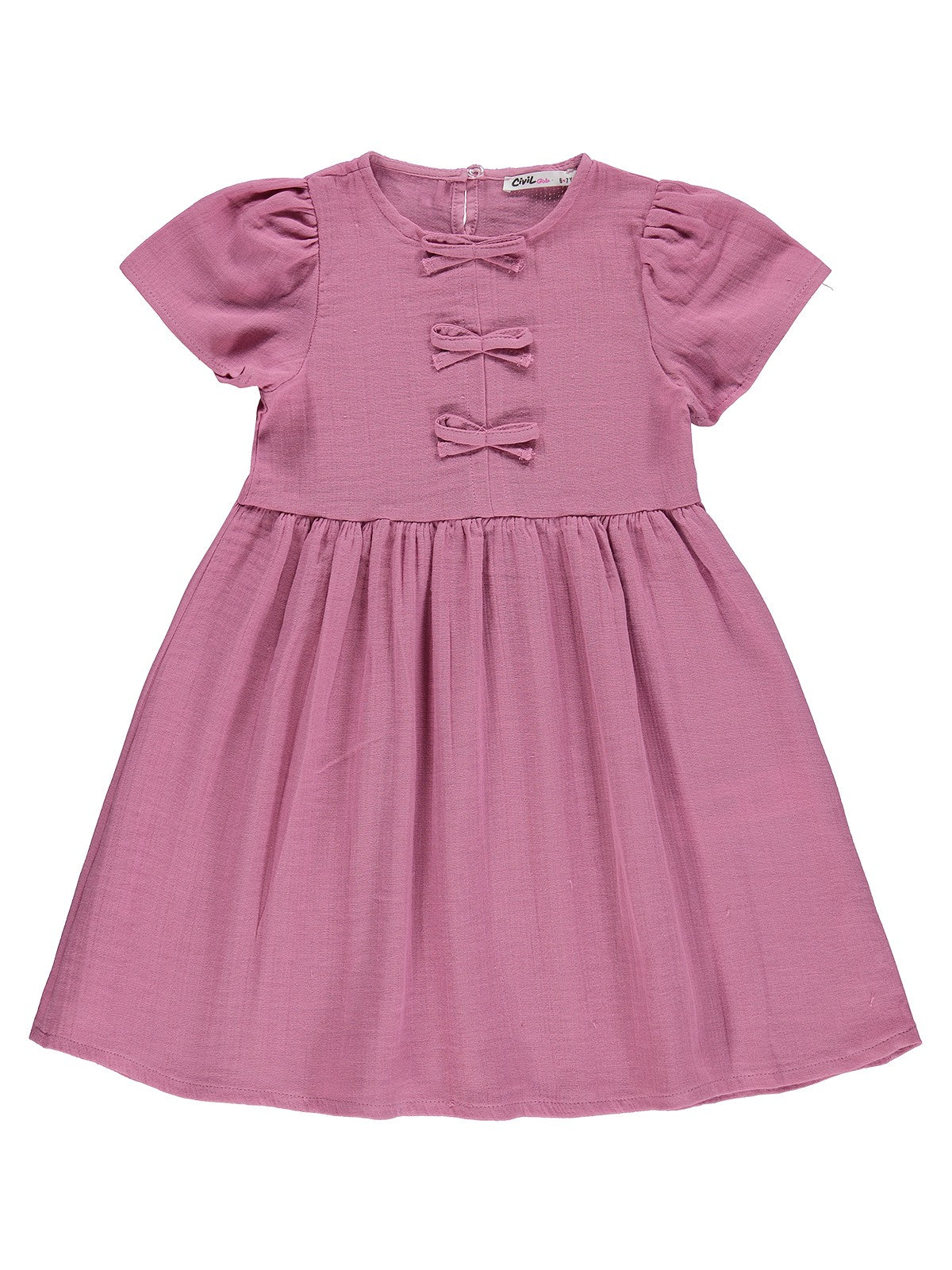 Civil Girls Fiyonklu 6-9 Yaş Elbise - Pembe