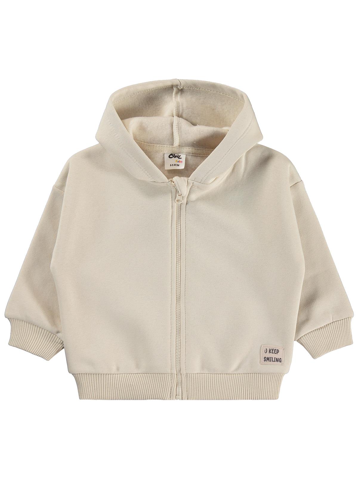 Civil Baby Keep Smiling Etiketli Basic 6-18 Ay Hırka - Bej