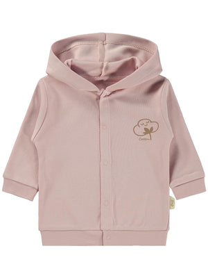 Civil Baby Organik Pamuklu Kapşonlu 1-12 Ay Hırka - Pembe