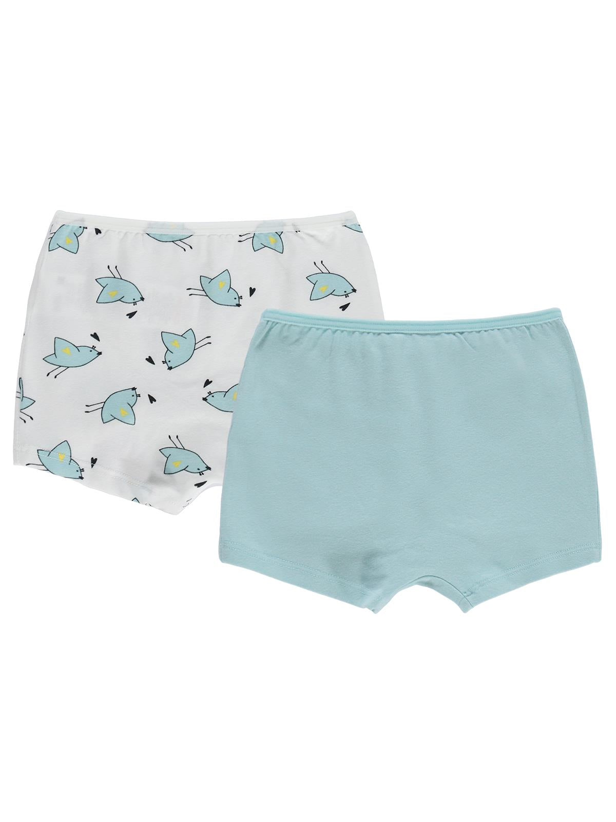 Civil Kız Çocuk Cute Bird Kız Çocuk 2'li Boxer | Likralı Süprem | Okul Kreş ve Günlük Kullanım