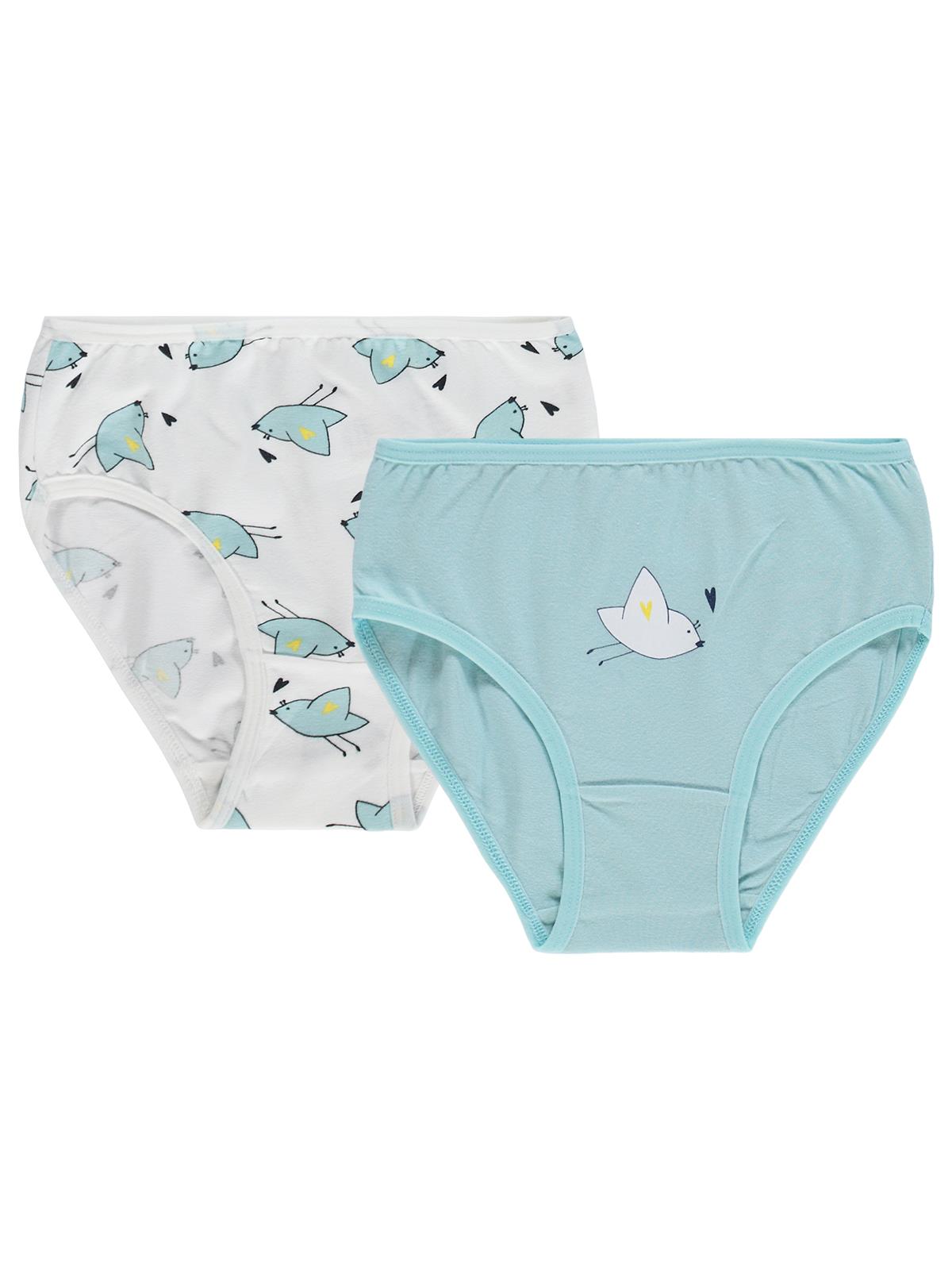 Civil Kız Çocuk Cute Bird Kız Çocuk 2'li Külot | Likralı Süprem | Okul Kreş ve Günlük Kullanım