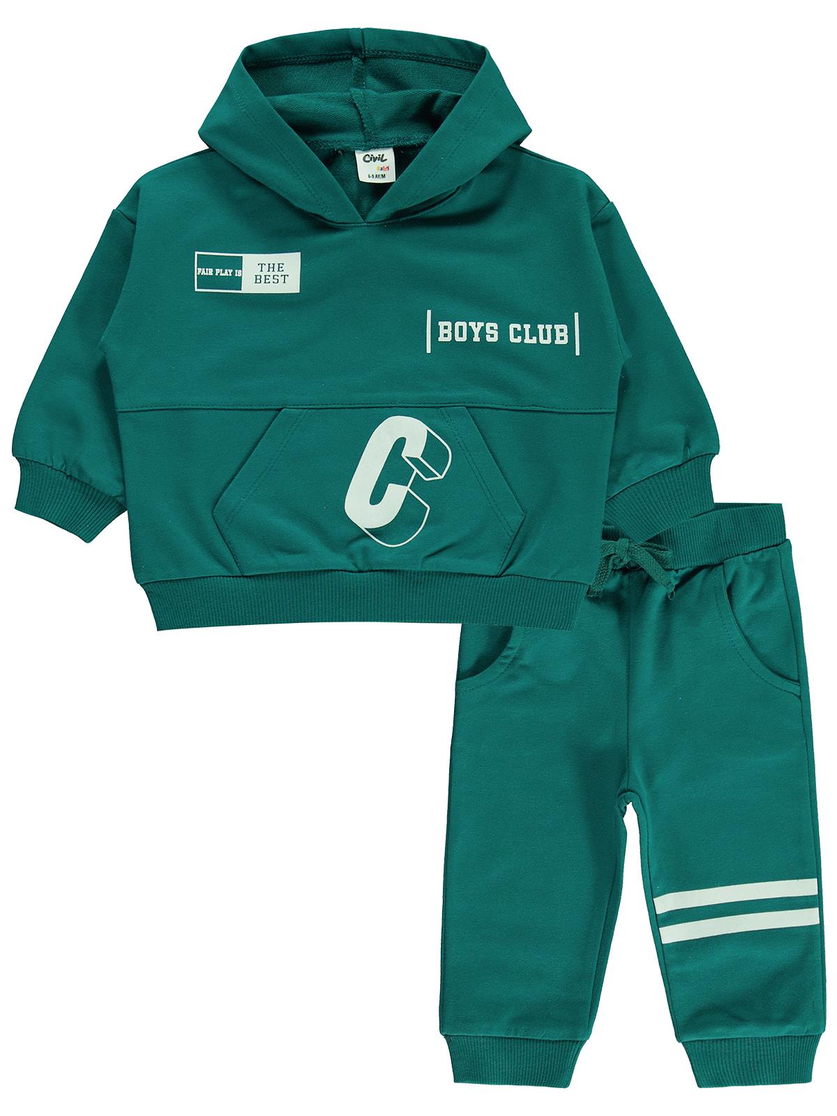 Civil Baby Yarım Fermuar 6-18 Ay Takım - Yeşil