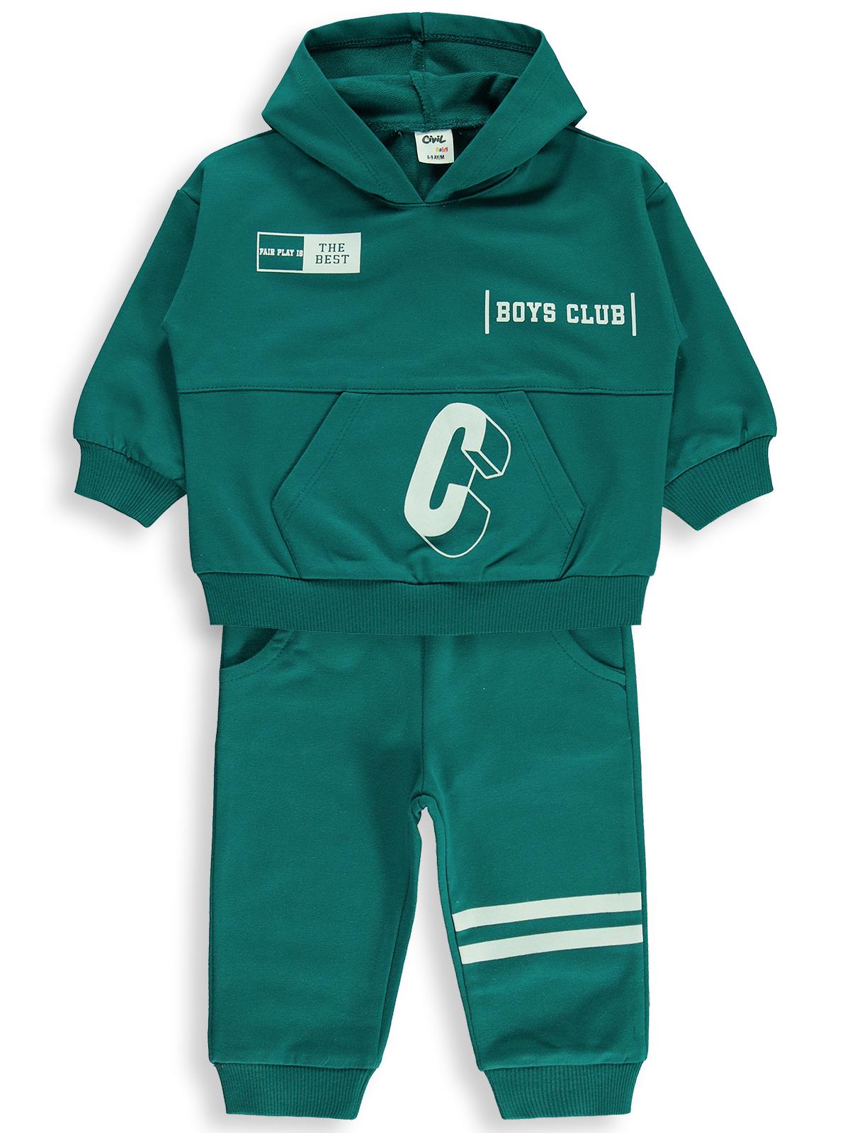 Civil Baby Yarım Fermuar 6-18 Ay Takım - Yeşil