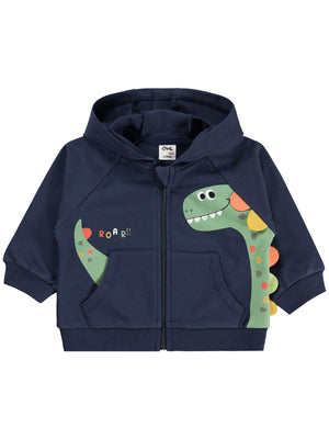 Civil Baby Dinozor Baskılı 6-18 Ay Hırka - Mavi