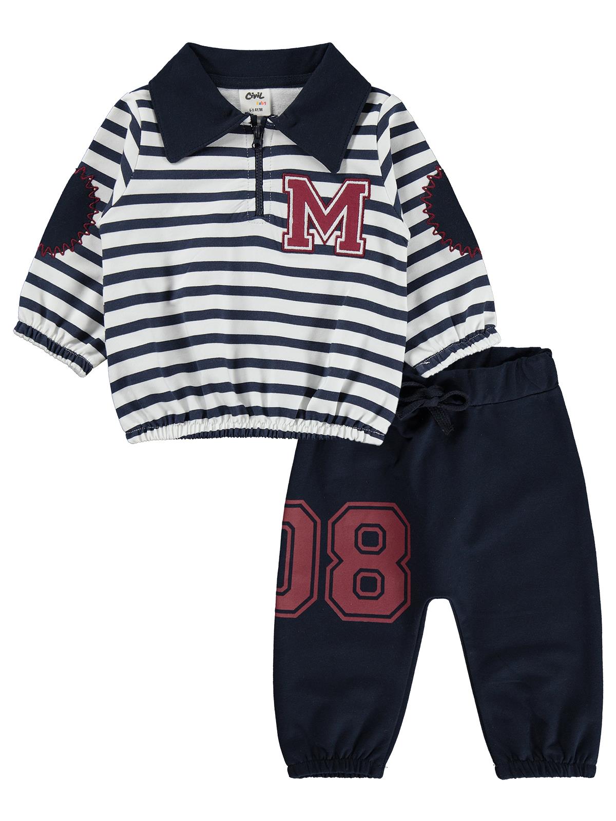 Civil Baby M Nakışlı 6-18 Ay Takım - Lacivert