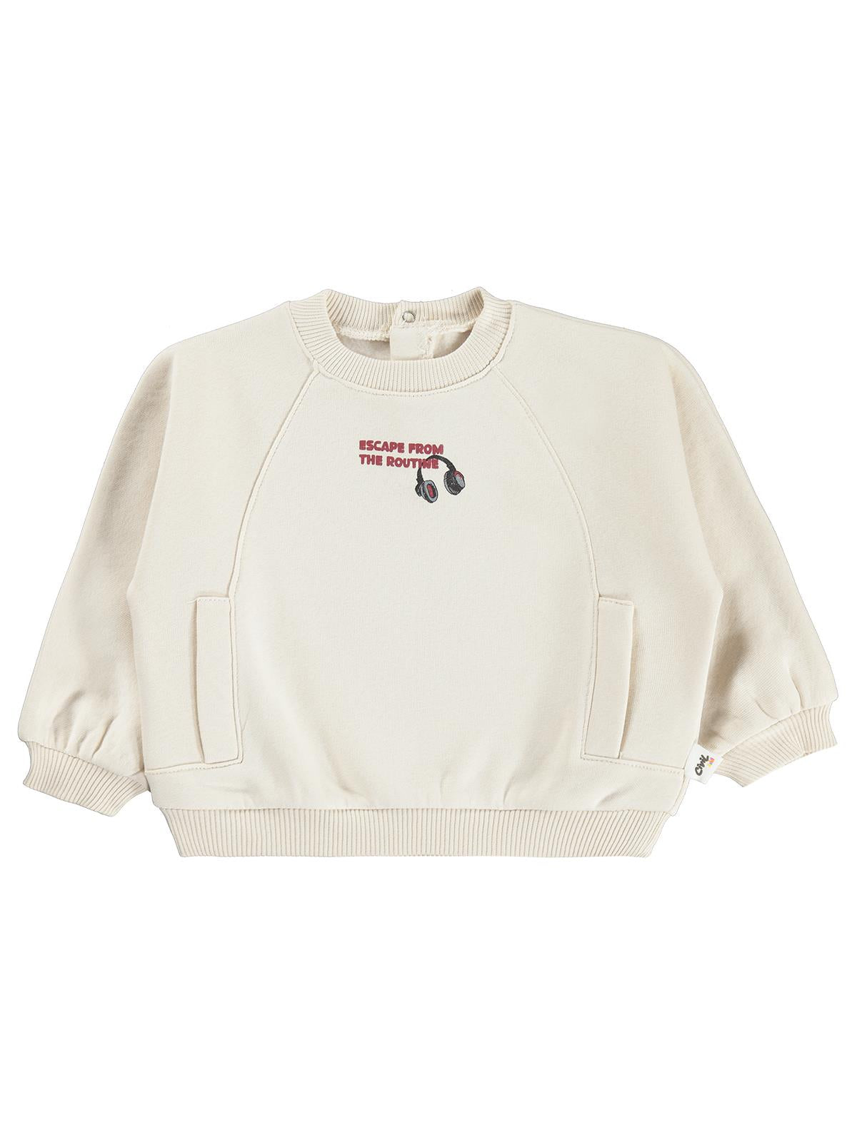 Civil Baby Yazı Baskılı 6-18 Ay Sweatshirt - Bej